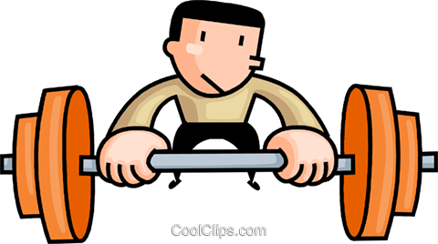 Man Lifting Weights Royalty Free Vector Clip Art Illustration - Cartoon Drawing Of Weight (480x268)