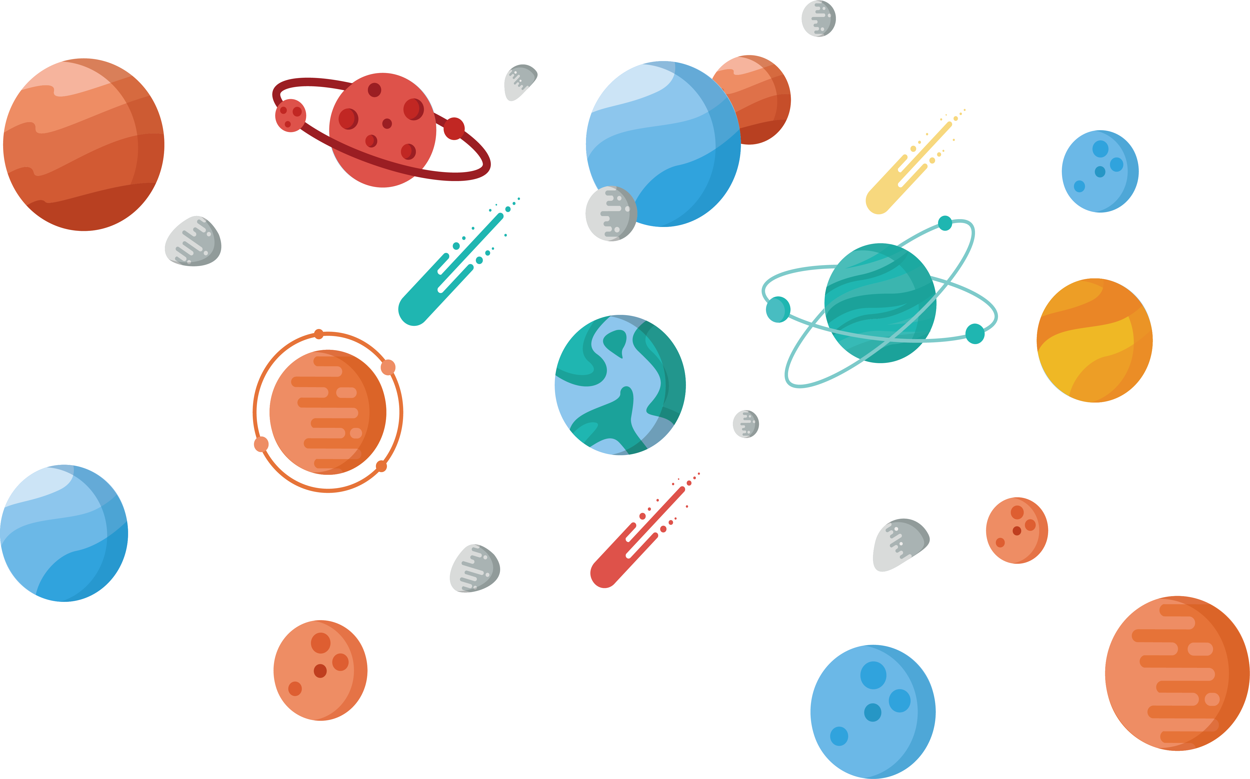 Outer Space Meteorite Clip Art - Outer Space Png Vector (4791x2986)