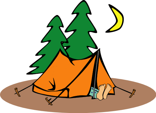 Bonfire Clipart Cartoon - Camping Clip Art (500x362)