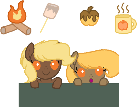 [1/4 Open] Bonfire And Mocha Apple - Cartoon (603x456)