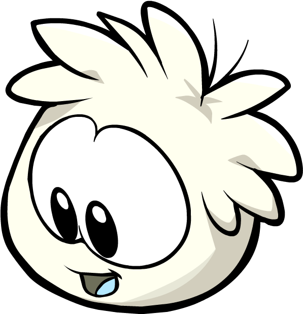 White Pufflelookingdown3 - Puffles De Club Penguin Blanco (596x727)