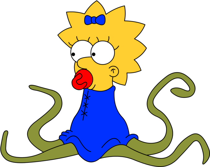 Maggie Simpson Marge Simpson Bart Simpson Lisa Simpson - Treehouse Of Horror Maggie Alien (687x550)