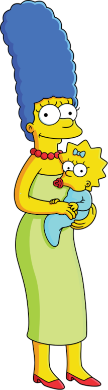 Marge Simpson - Maggie Simpson - Svg - Marge And Maggie Simpson (215x770)