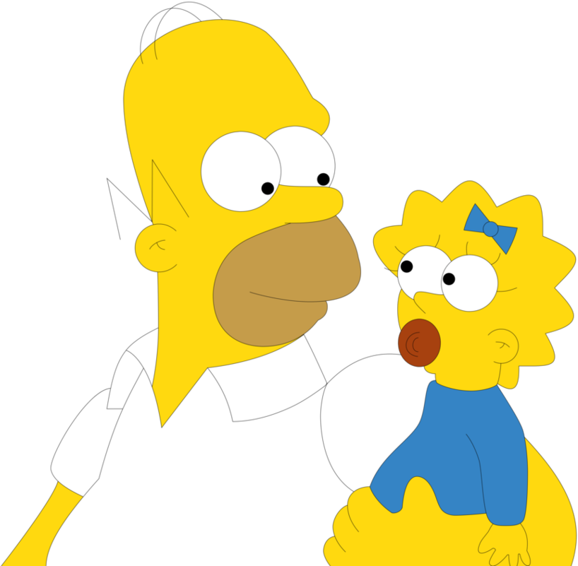 Homero Y Maggie By Juniorgustabo - Los Simpson Lisa Y Homero (970x824)