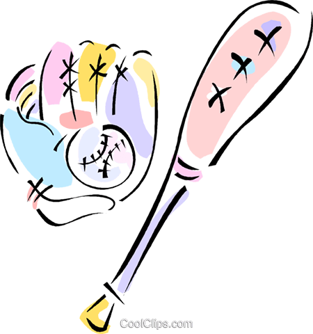 Baseball Bat, Baseball Glove Royalty Free Vector Clip - Baseball Bat, Baseball Glove Royalty Free Vector Clip (450x480)