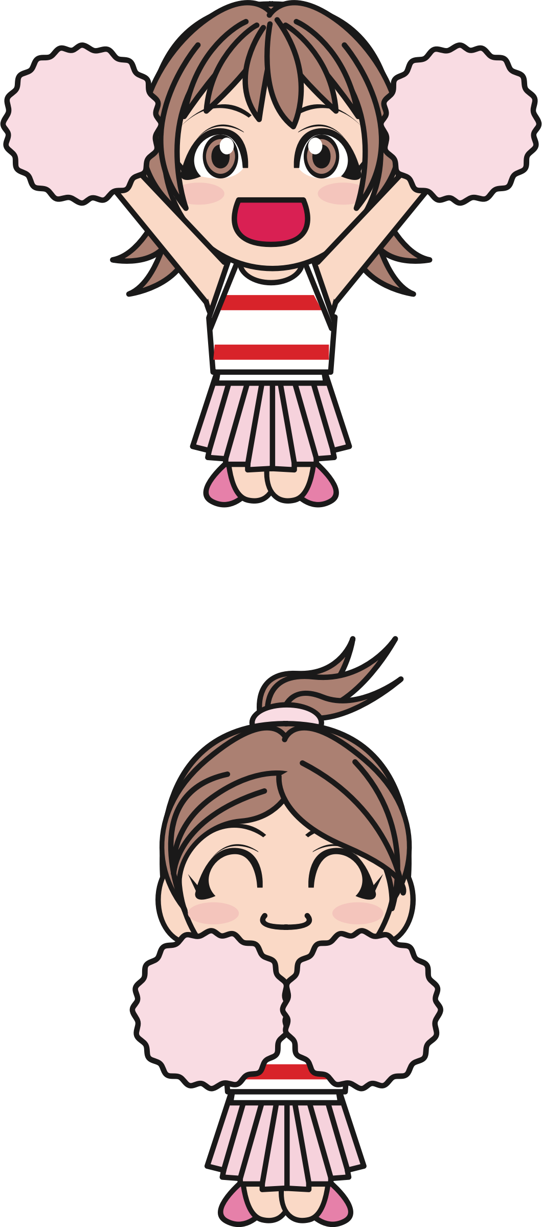 Cheerleader - Dessin Pom Pom Girl (1060x2400)