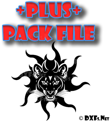 Dxf318-p Cougar Panther Cat Kitty Wild Animal Sun Design - Autocad Dxf (400x400)