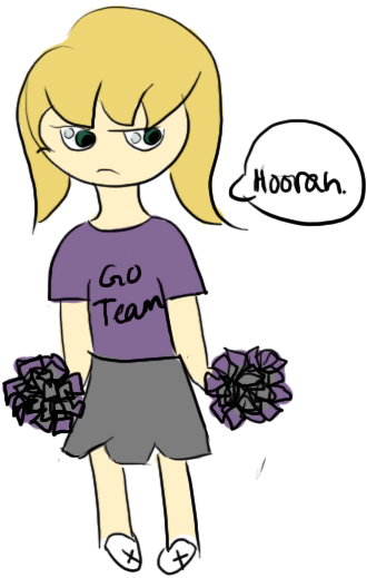 Depressed Cheerleader By Hzmeow - Cartoon (600x900)