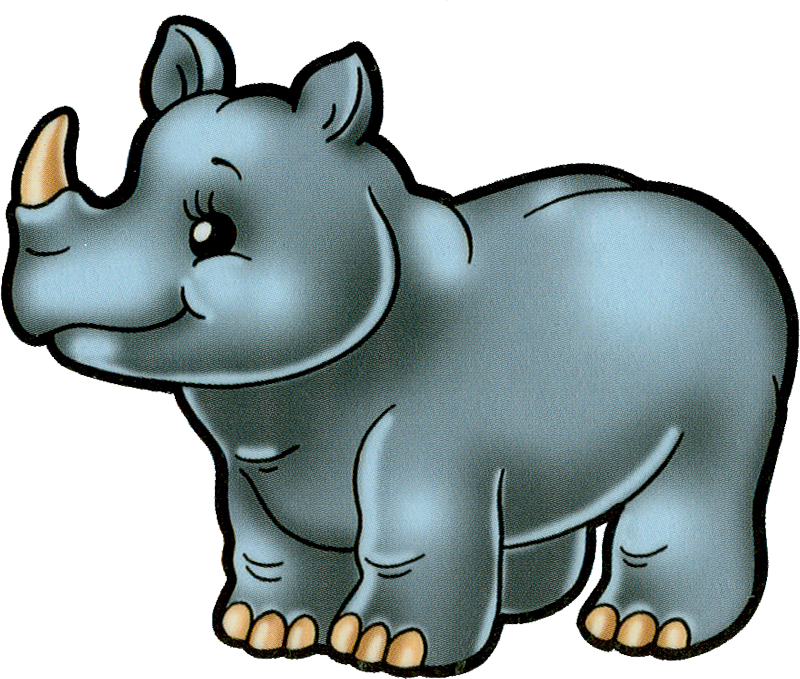 Cartoon Filii Clipart - Cartoon Animal Rhinoceros (800x679)