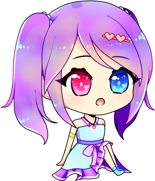 Cute Purple Girl By Mayosoi - Cartoon (750x750)