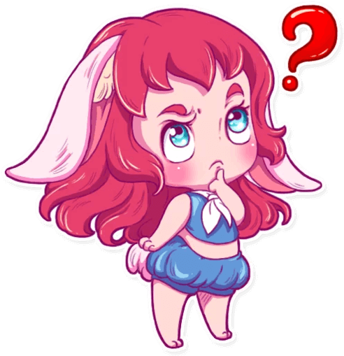 Cute Bunny Girl Sticker Pack - Elf Girl Telegram Stickers (512x512)