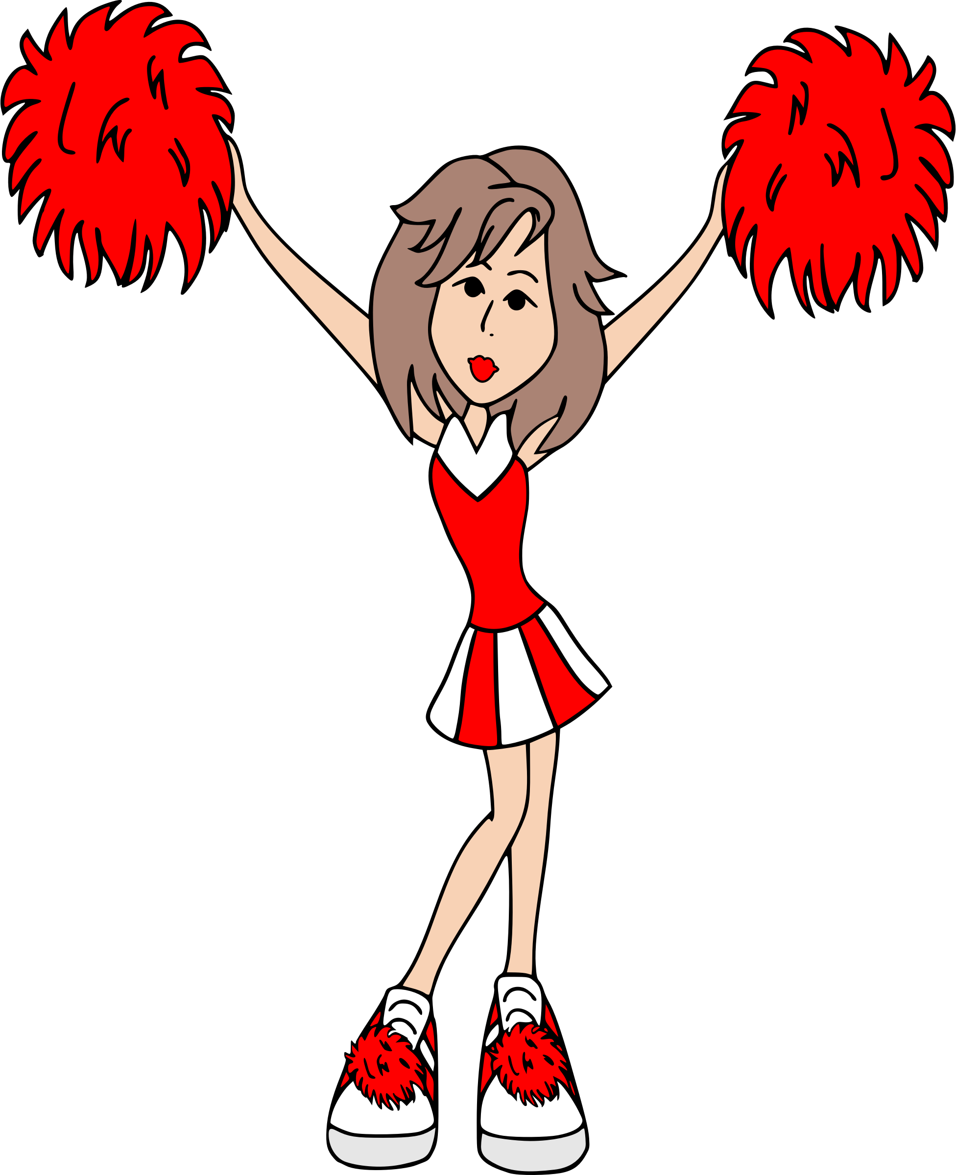 Big Image - Cheerleader In Red Clipart (1952x2400)