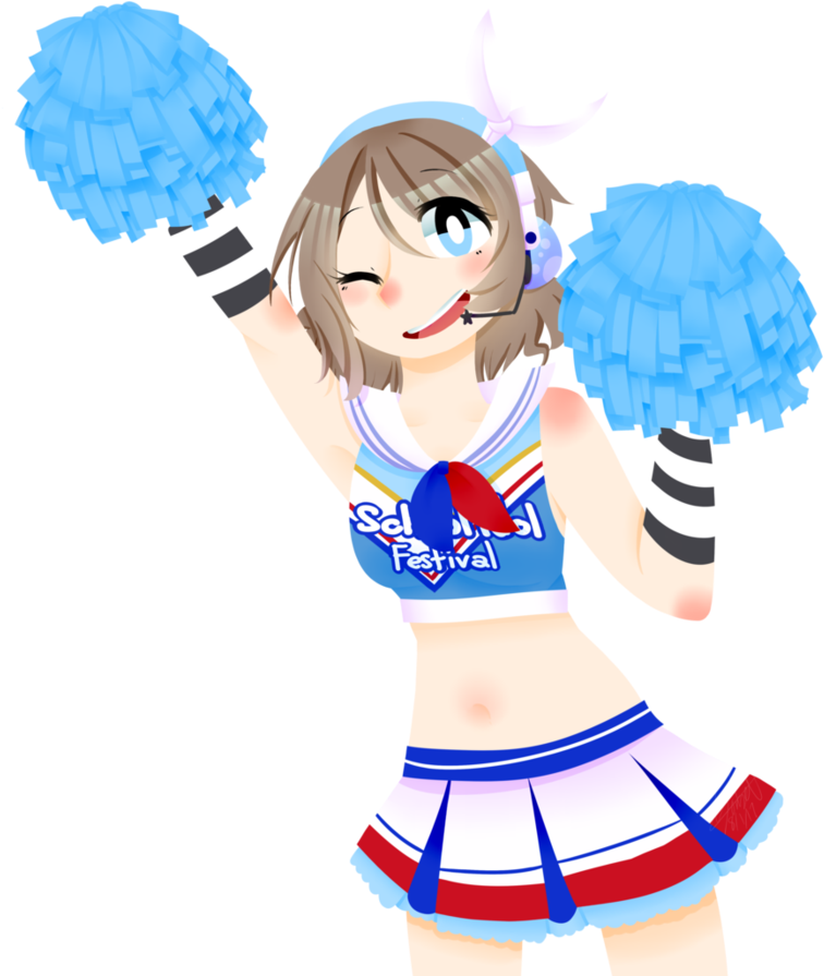 [lineless] Cheerleader You [watanabe You L Llsif] By - Pom-pom (894x894)