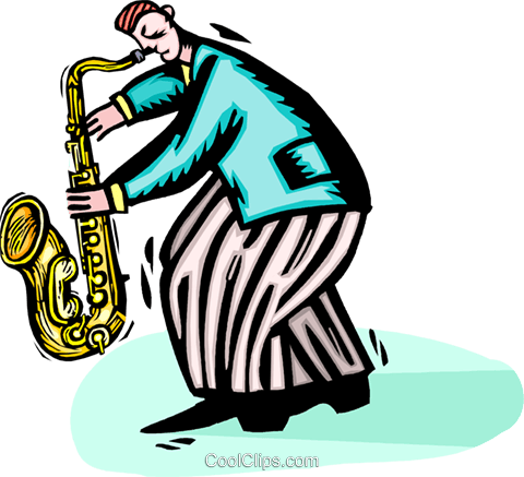 Saxophone Player Royalty Free Vector Clip Art Illustration - Saxophone Player Royalty Free Vector Clip Art Illustration (480x437)