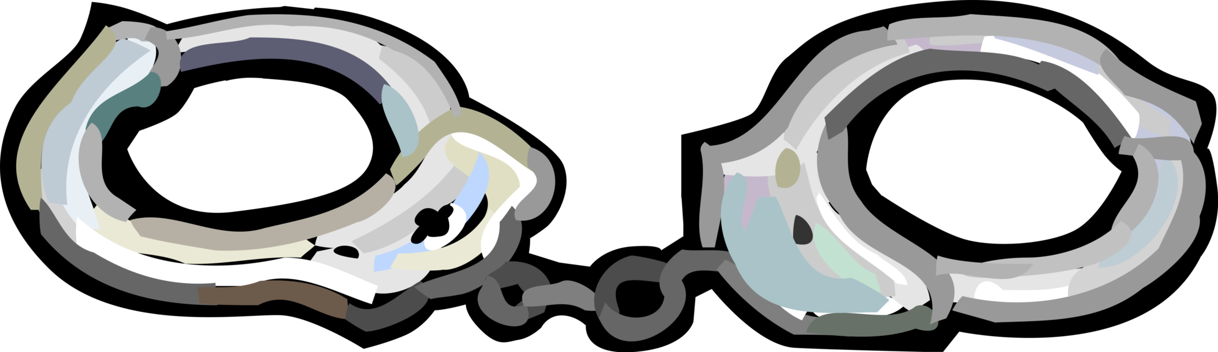 Vector Illustration Of Handcuffs Physical Restraint - Vector Illustration Of Handcuffs Physical Restraint (2422x700)