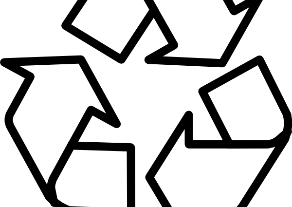 600 X 590 - Recycle Symbol Coloring Page (600x425)