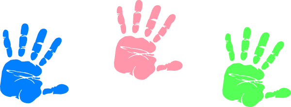 This Free Clip Arts Design Of Hand Prints - Hand Prints Transparent Background (600x221)