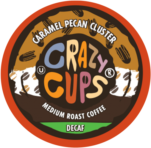 Crazy Cups Decaf Caramel Pecan Cluster, Single Serve - Crazy Cups Decaf Caramel Pecan Cluster Flavored Coffee (506x580)