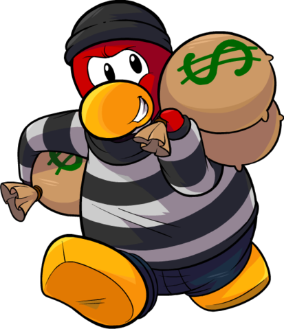 High Quality Affected Run Robber Png Transparent Background - Club Penguin Robber Transparent (413x479)