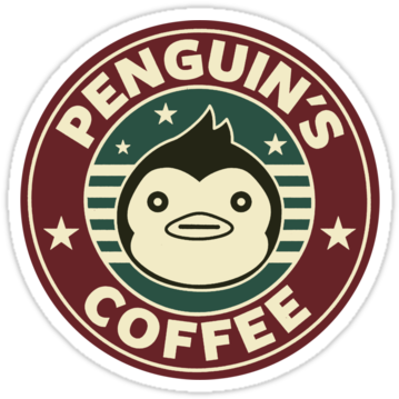 Penguins Coffee By Braden Stevenson - Ride Catalog Doctor Who 3 Pack Dalek, Skarobucks, And (375x360)