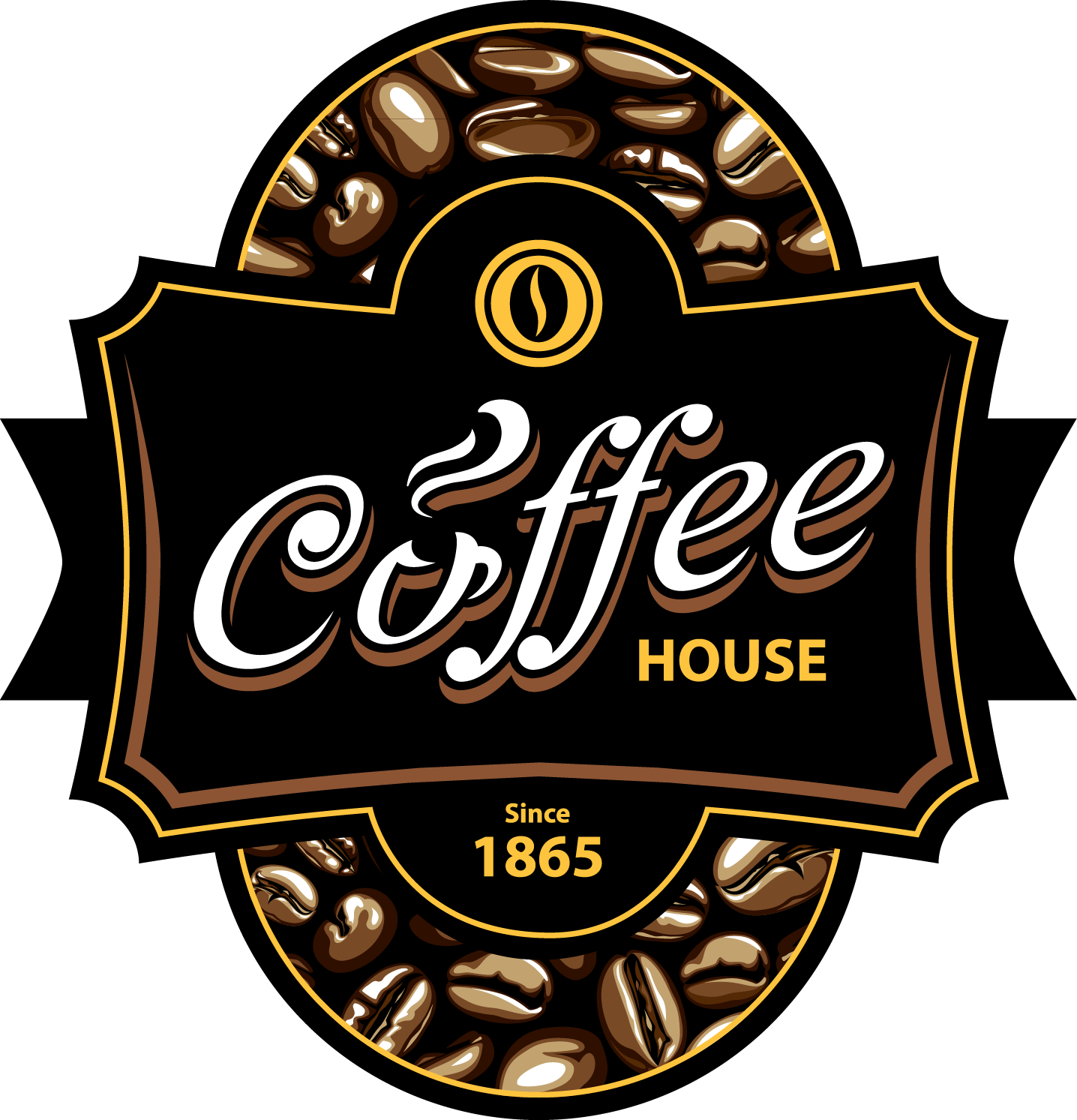 Coffee Espresso Cafe Label - Vector Coffee Label Design (1436x1493)