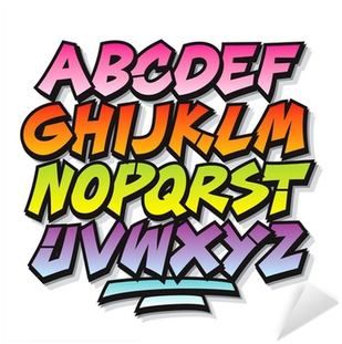 Bright Cartoon Comic Graffiti Doodle Font Alphabet - Illustration (400x400)