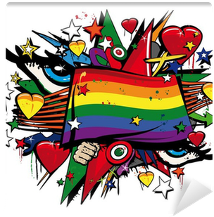 Rainbow Peace Gay Pride Flag Graffiti Pop Art Illustration - Fjl22 Arrows Z アローズ ゼット Au エーユー スマホケース 000270 クール ハードケース (400x400)