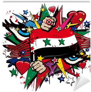 Syria Flag Uprising Arab Revolution Graffiti Illustration - Sc-01f Galaxy S 3 ギャラクシー Pc クール 000270 Docomo ドコモ (400x400)