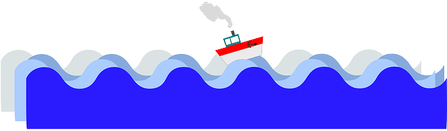 Storm Sea Condition, Waves, Boat, Ocean, Ship, Storm - คลื่น ทะเล การ์ตูน Png (640x320)