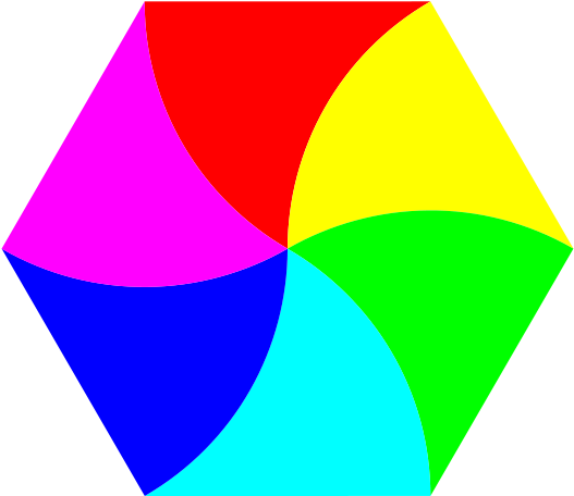 Swirly Hexagon 6 Color Png Clip Arts - Clip Art Of Hexagon (600x600)