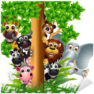 Various Funny Cartoon Safari Animal Sticker • Pixers® - Bachchon Ka Panchtantra : Meghvarn Jeeta Aur Arimardan (400x400)