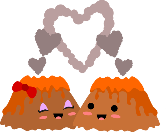 Volcano Clipart Svg - Volcano In Love Cartoon (550x437)