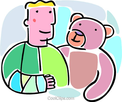 Boy With A Broken Arm Royalty Free Vector Clip Art - Cartoon (480x400)