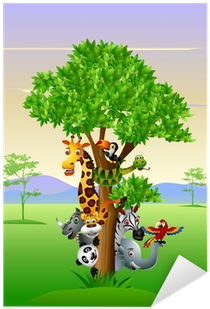 Various Funny Cartoon Safari Animals To Hide Behind - Extreme Animal Designs To Color A Coloring Book (400x400)