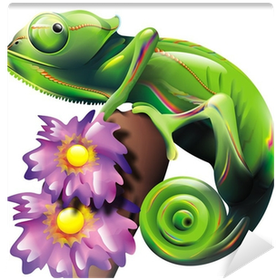 Camaleonte Chameleon Caméléon Cartoon Wall Mural • - Lizard (400x400)