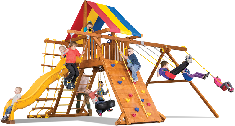 Turbo Carnival Castle Pkg Ii 35a Swingset - Rainbow Play Systems (892x447)