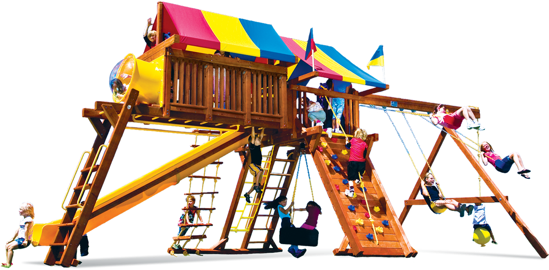 King Kong Castle Pkg Iv Crown Jewel 84b Swingset - Rainbow King Kong Playset (1100x732)