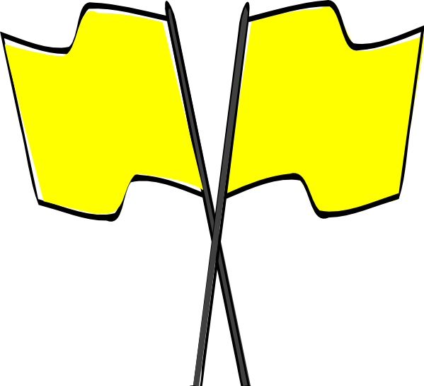 Quantity Of Six Yellow Race Flags With 5/8" - Yellow Flag Clip Art (599x545)