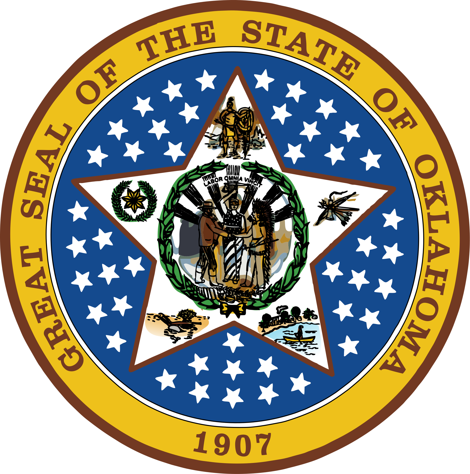 Oklahoma How Do You Become A Travel Agent Images Oklahoma - State Seal Of Oklahoma (2200x2217)
