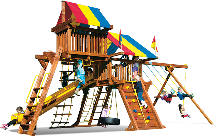 Rainbow Castle Pkg Iv 60c Swingset - Playground (892x447)