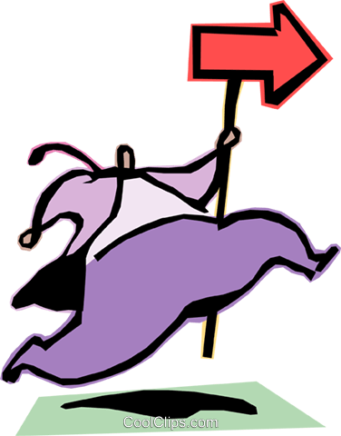 Man Running With Direction Sign Royalty Free Vector - Wmf Group (376x480)