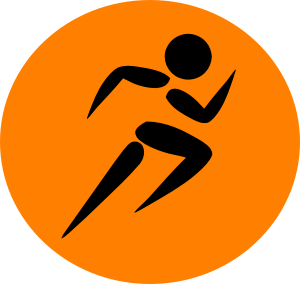Man Running Orange Clip Art At Clker - Track Runner Clip Art (600x568)