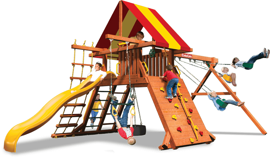 Our Five Foot Angled Base Playset Is Full Of Fun Features - Lion (900x527)