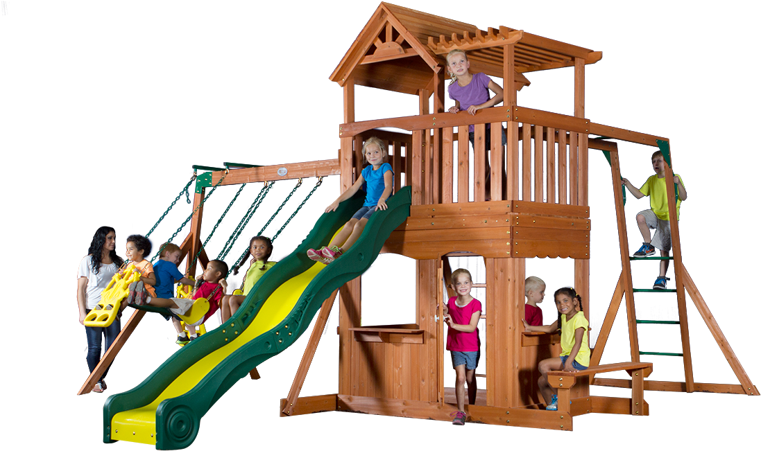 Kids Favorite Backyard Discovery Thunder Ridge All - Backyard Discovery Thunder Ridge All Cedar Swing Set (1200x680)