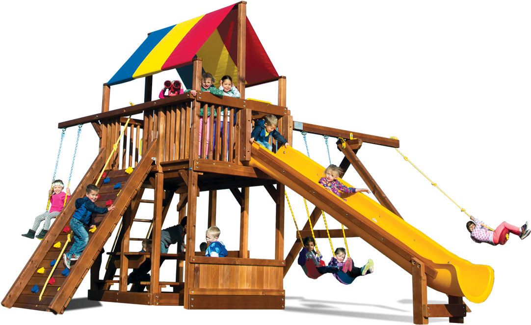 Monster Feature Clubhouse Pkg Ii 75a Swingset - Rainbow Play Systems (1100x732)