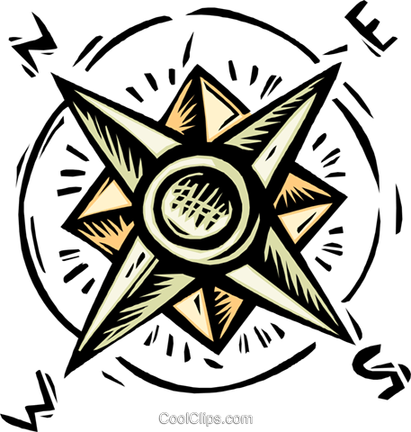 Compass Clipart Cute - Compass Rose Clipart Png (457x480)