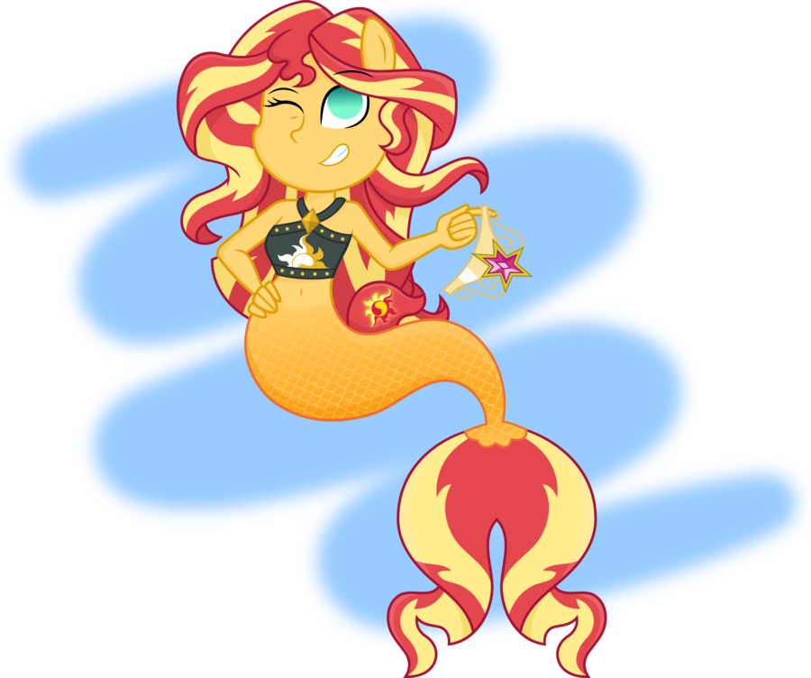 Sunset Shimmer By Icantunloveyou - Sunset Shimmer Mermaid (900x752)