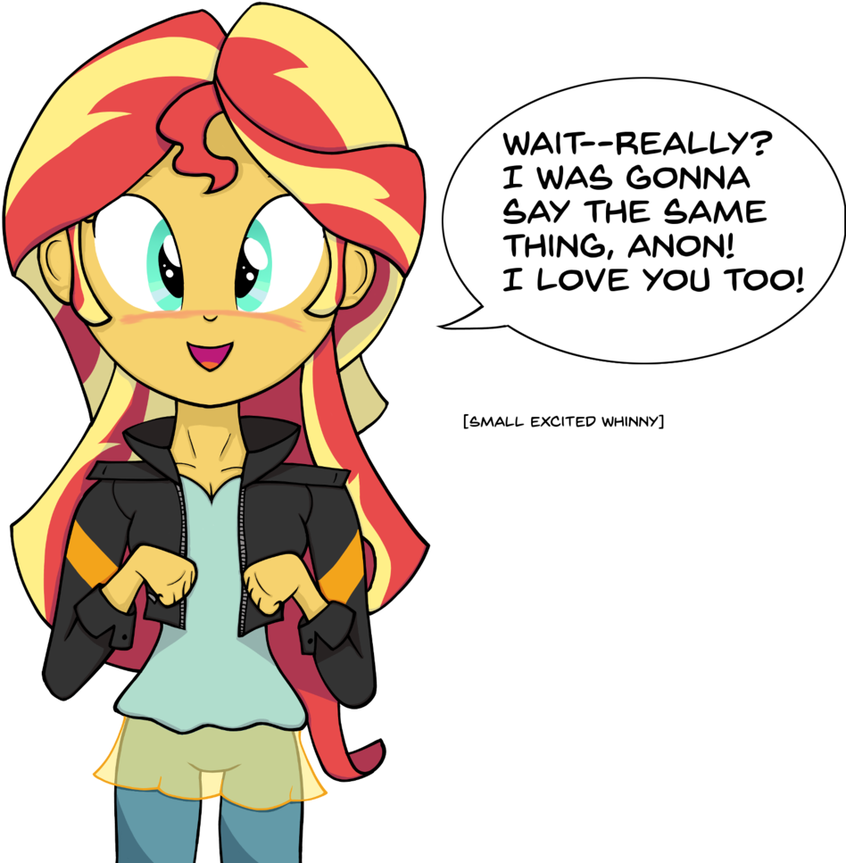 You Can Click Above To Reveal The Image Just This Once, - Sunset Shimmer X Anon (1084x1024)