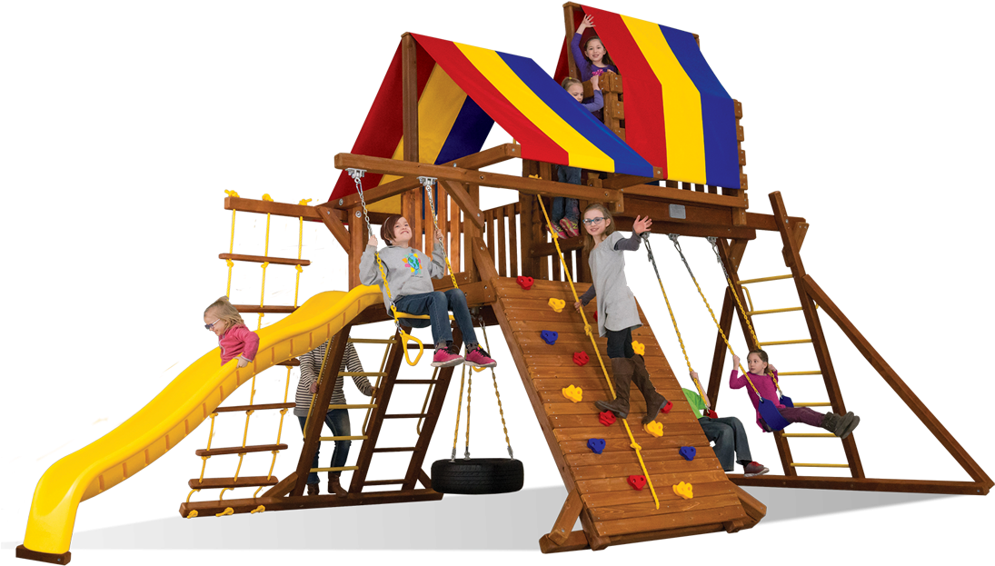 Circus Turbo Base Castle Dual Swing Beam & Penthouse - Backyard Playworld (1100x732)