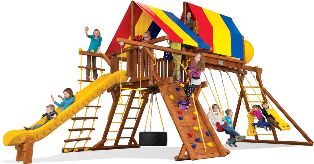 Sunshine Super Turbo Castle W/ Dual Swing Beam & Penthouse - Backyard Playworld (1100x732)